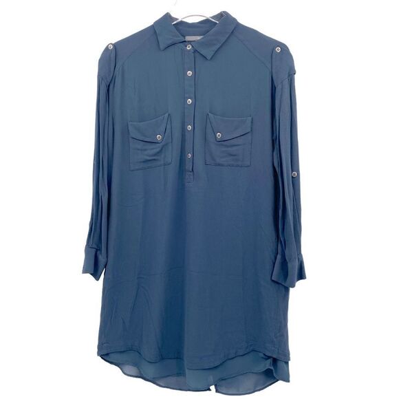 MATTY M Slate Blue Shirt Dress Size XS - Picture 2 of 7